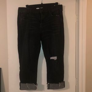 Black Ankle Cropped Old Navy Jeans